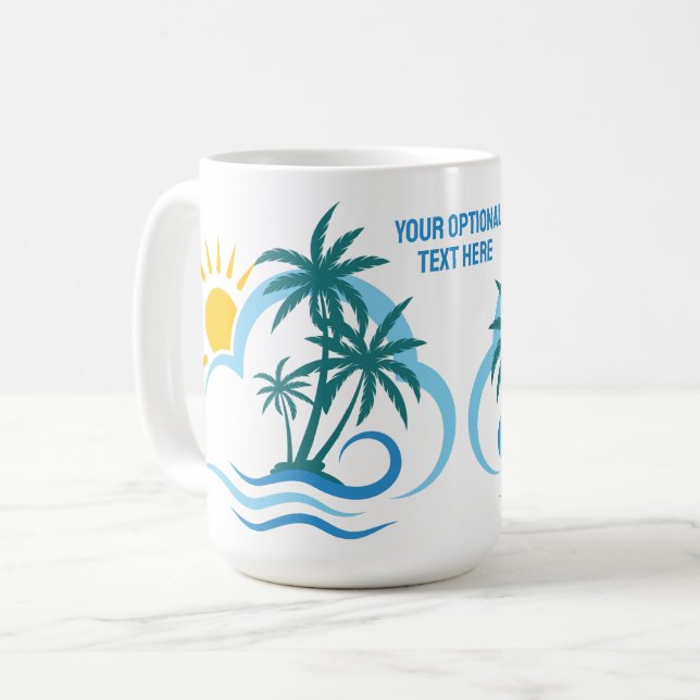 Custom Name Tropical Islands Coffee Mug (Front Left)