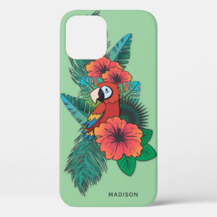 Custom name Tropical Parrot iPhone 12 Pro Case
