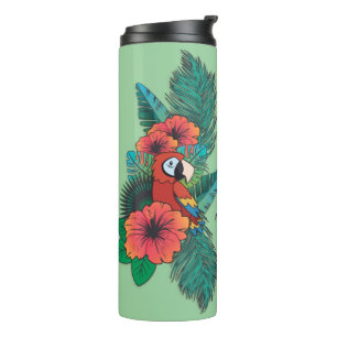 Custom name Tropical Parrot Thermal Tumbler