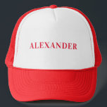Custom Name Trucker Hat - Your Font and Colours<br><div class="desc">Simple Personalised Hat with Your Name - Text , Font and Colours - Make Unique Your Own Design Personal or Promotional Company Hat - Add Your Name - Company or Custom Text / Image - Logo and more - Resize and move or remove and add text / elements with customisation...</div>