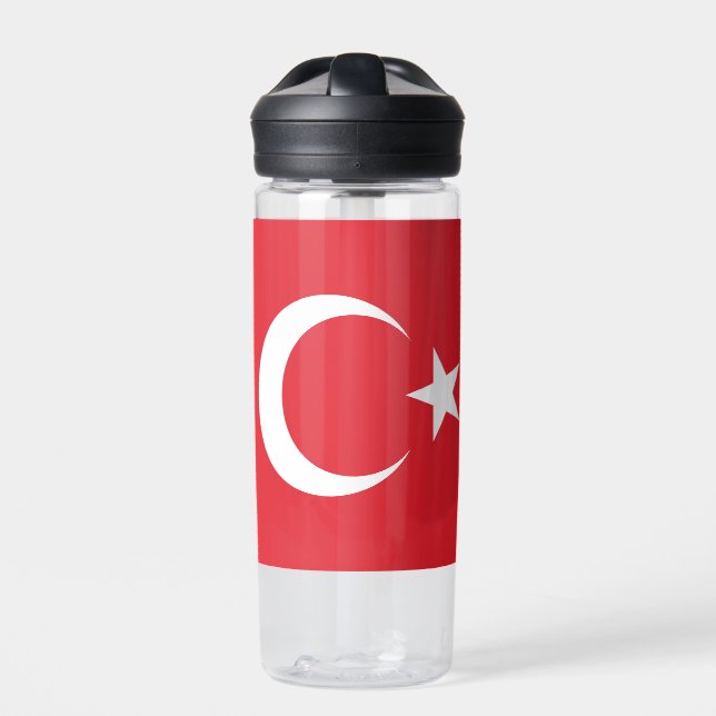 Custom Name Turkey Flag Water Bottle (Front)