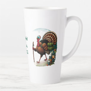 Custom name, turkey hiking latte mug