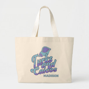 Custom Name Turks and Caicos Conch Large Tote Bag