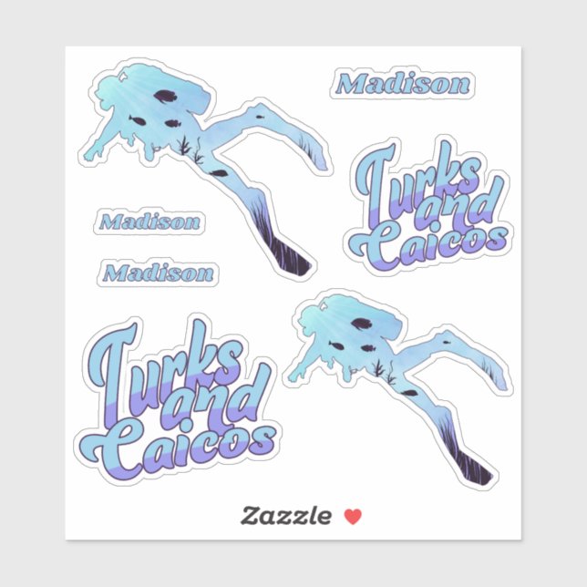 Custom Name Turks and Caicos Diving (Sheet)