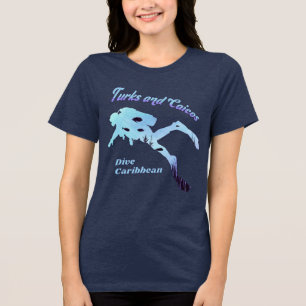 Custom Name Turks and Caicos Diving Tri-Blend Shirt