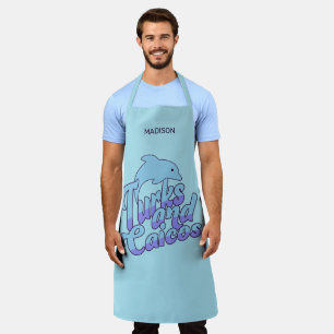 Custom Name Turks and Caicos Dolphin Apron