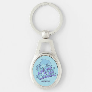 Custom Name Turks and Caicos Dolphin Key Ring