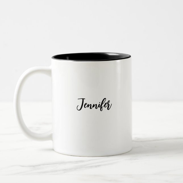 Custom Name Two-Tone Coffee Mug (Left)