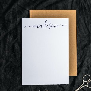 Custom Name Typography Blue & White Card