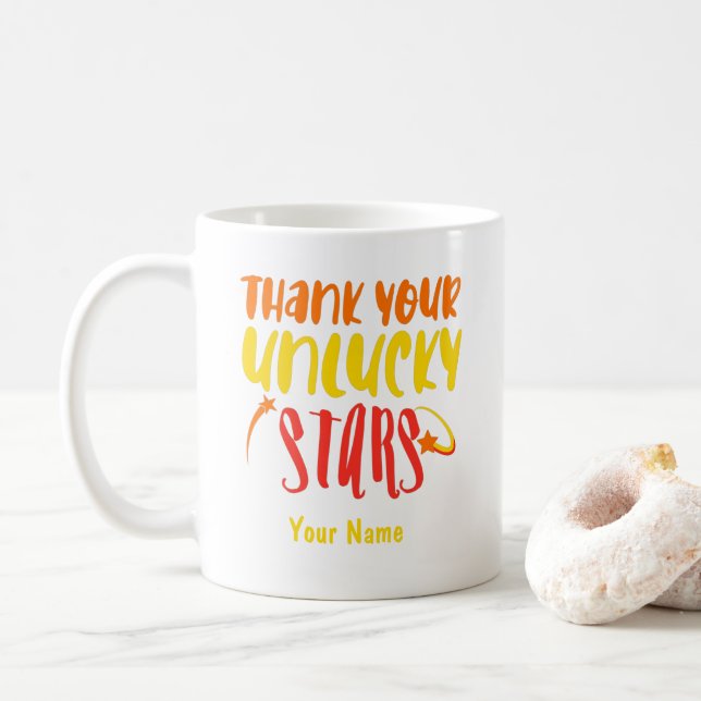 Custom Name Typography Funny Sarcastic Coffee Mug (With Donut)