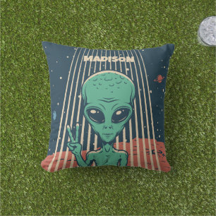 Custom Name UFO Alien Cushion