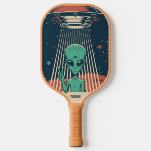 Custom Name UFO Alien Pickleball Paddle