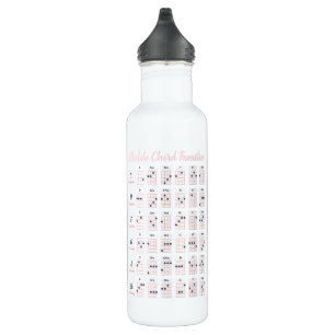 Custom Name Ukulele Chord Families Cute Reference 710 Ml Water Bottle