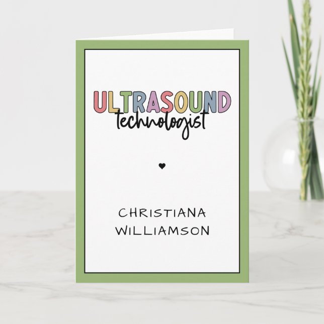 Custom Name Ultrasound Technologist Card (Front)