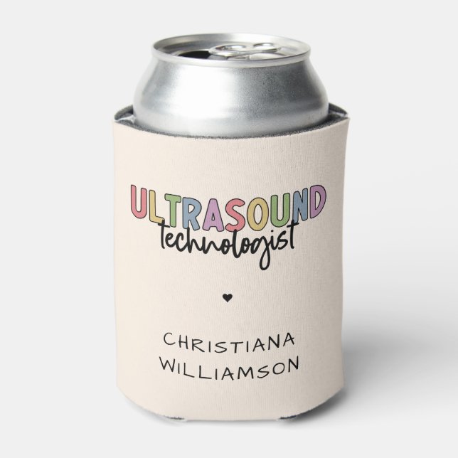 Custom Name Ultrasound Technologist Gifts Can Cooler (Can Front)