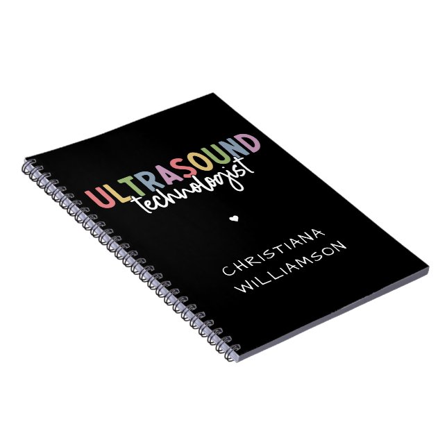 Custom Name Ultrasound Technologist Gifts Notebook (Right Side)