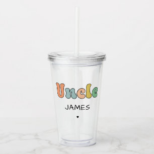 Custom Name Uncle Retro Gift   Uncle Personalised Acrylic Tumbler