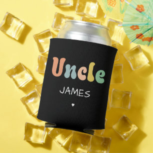 Custom Name Uncle Retro Gift   Uncle Personalised  Can Cooler
