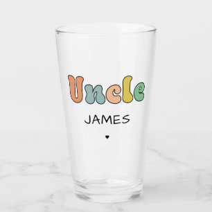 Custom Name Uncle Retro Gift   Uncle Personalised Glass