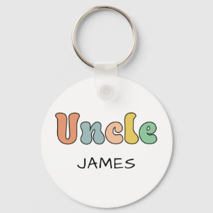 Custom Name Uncle Retro Gift   Uncle Personalised Key Ring