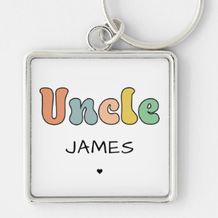 Custom Name Uncle Retro Gift   Uncle Personalised Key Ring