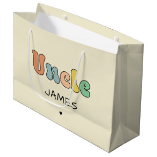 Custom Name Uncle Retro Gift   Uncle Personalised Large Gift Bag