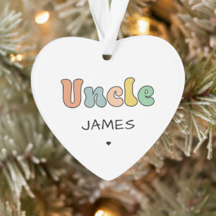 Custom Name Uncle Retro Gift Uncle Personalised Ornament
