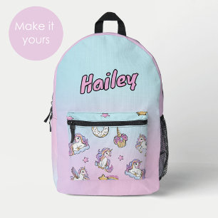 Custom Name Unicorn  Back to School  Printed Backpack