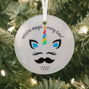 Custom Name Unicorn  Christmas Ornament