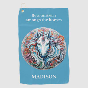Custom Name Unicorn Golf Towel