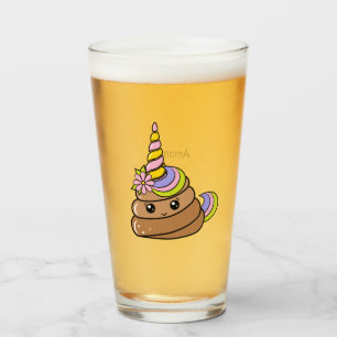 Custom Name Unicorn Poop Glass