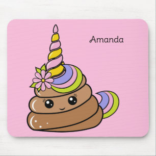 Custom Name Unicorn Poop Mouse Pad