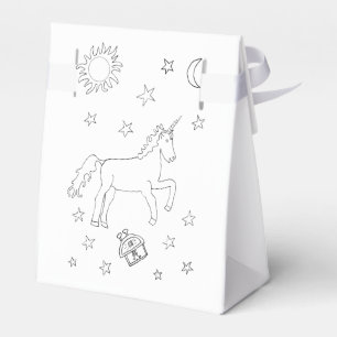 Custom Name Unicorn Stars Colour-in Favour Box