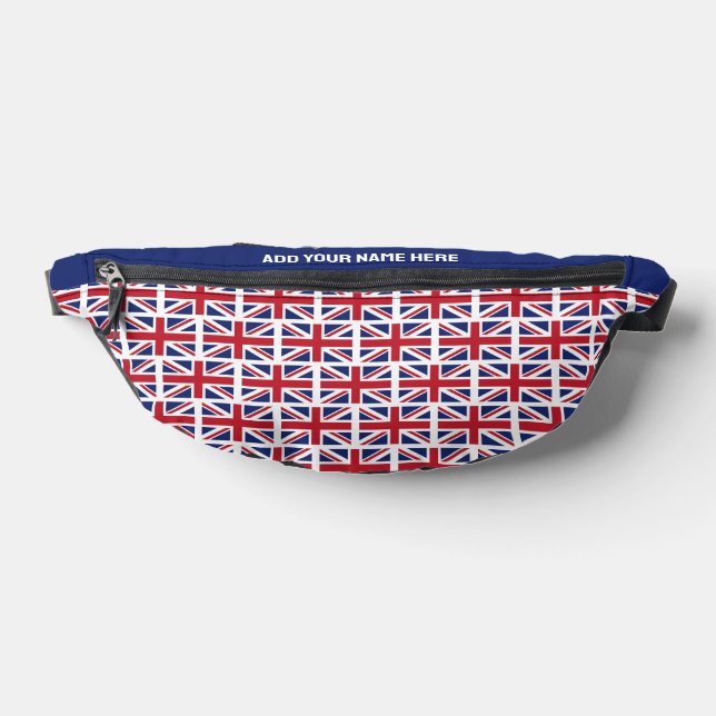 Custom Name UNION JACK BRITISH FLAG Bum Bags (Lay Down)