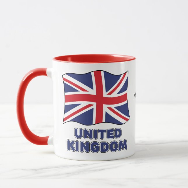 Custom Name United Kingdom Flag Mug (Left)