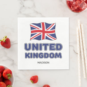 Custom Name United Kingdom Flag Napkin