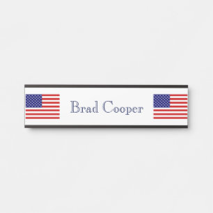 Custom Name USA Flag npcn Door Sign