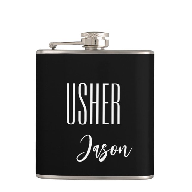 Custom Name Usher Flask (Front)
