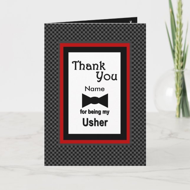 CUSTOM NAME - USHER Wedding Thank You Card (Front)