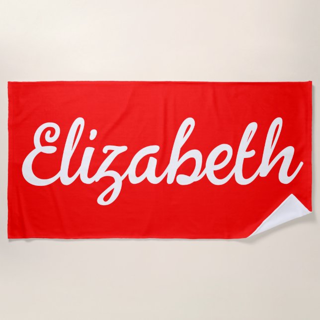 Custom Name Vacation Pool Personalised Birthday Beach Towel (Front)