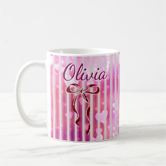 Custom Name Valentine Mug | Personalized Pink Hear