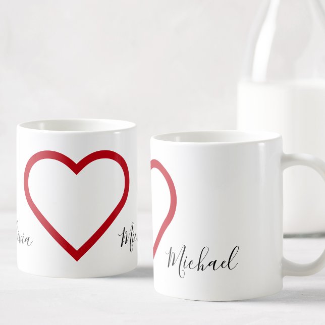Custom Name Valentine's Day Love Heart Couples Kit Coffee Mug (Creator Uploaded)