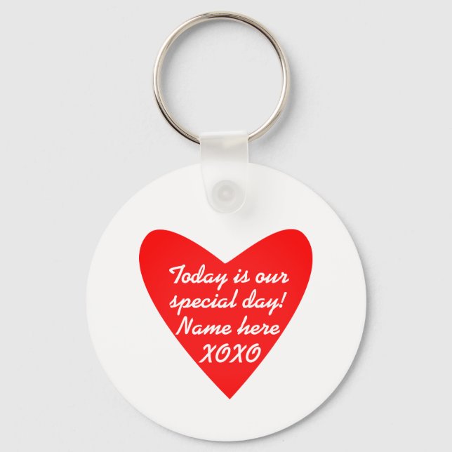 Custom Name Valentine's Day XO Key Ring (Front)