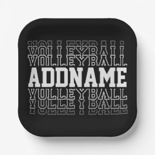 CUSTOM NAME Vanishing Volleyball Logo Team Player Paper Plate