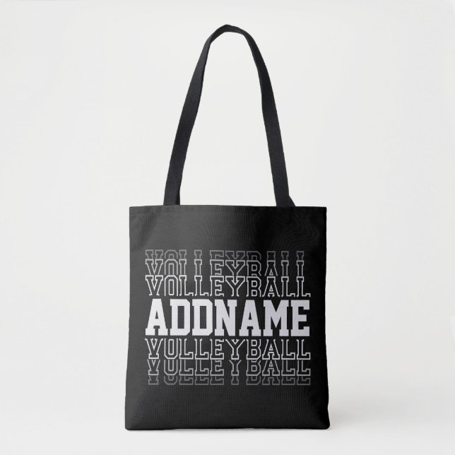 CUSTOM NAME Vanishing Volleyball Logo Team Player  Tote Bag (Front)