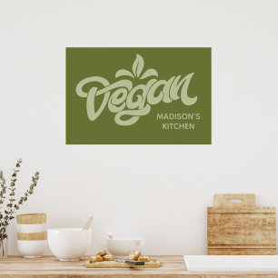 Custom Name Vegan Poster