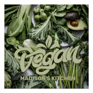 Custom Name Vegan Poster