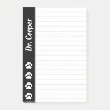 Custom Name Veterinarian Personalised Lined 4x6