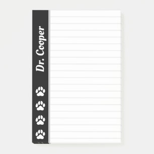 Custom Name Veterinarian Personalised Lined 4x6 Post-it Notes