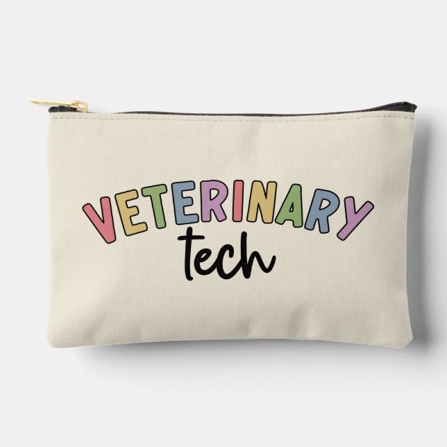 Custom Name Veterinary Tech | Vet Technician Accessory Pouch (Front)